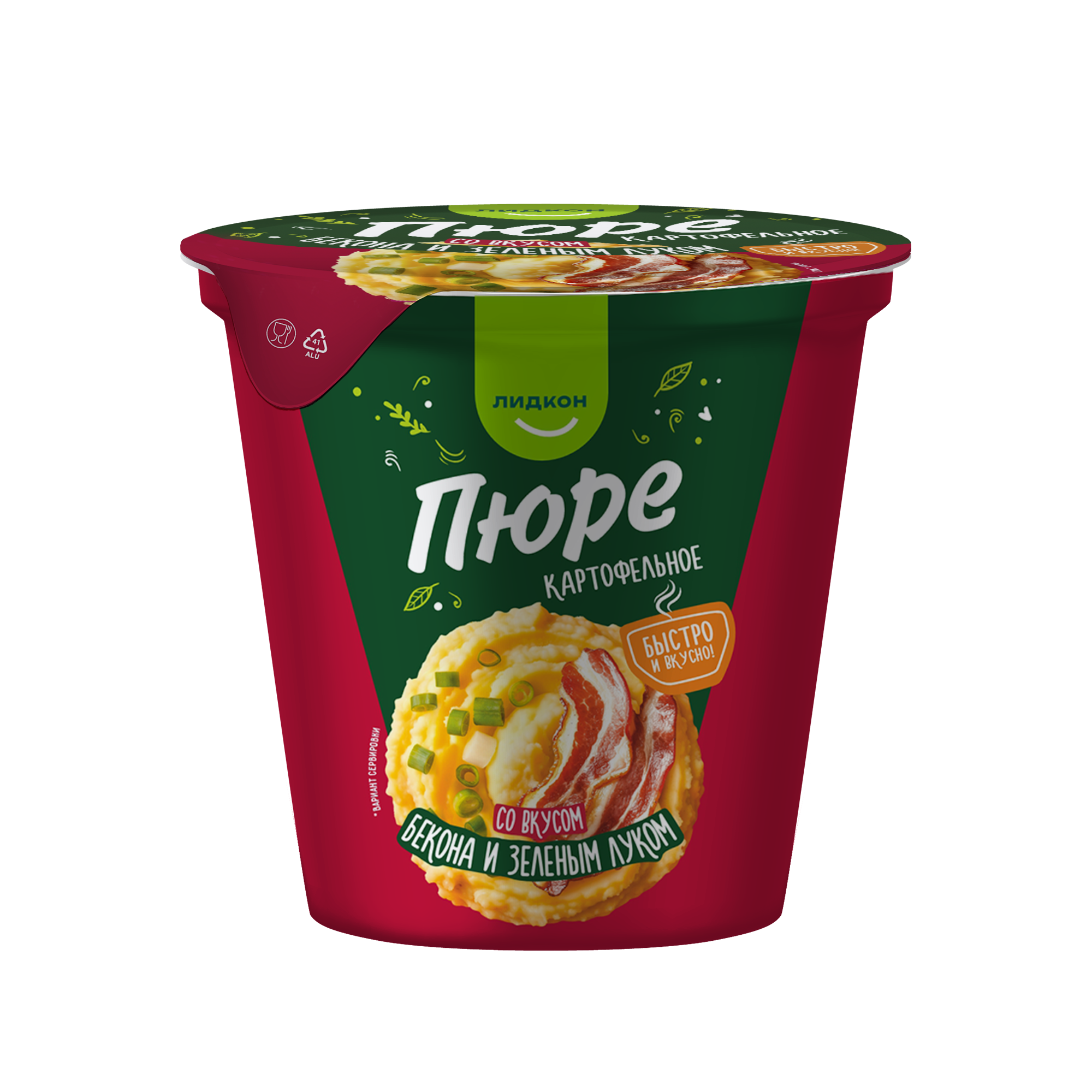 Пюре картофельное со вкусом бекона и зеленым луком